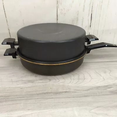 MIRACLE MAID Anodized Aluminum 11” Fryer Stock Pot & High Dome Lid Cookware USA • $47.95