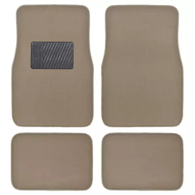 Motor Trend Beige Nylon Carpet Floor Mats W/ Comfort Heel Pad Fits Most Vehicles • $29.99