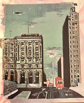 Marion Osborne Cunningham (1908-1948) 1940’s San Francisco Screen Print • $580