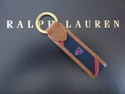 Polo RALPH LAUREN Key Chain FOB Lion Crest Saddle Brown Leather • $32