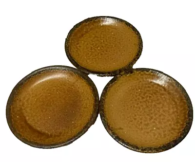 McCoy Pottery CANYON MESA 7 3/8” Salad Plate Flair Edge Stoneware Set Of Three • $36