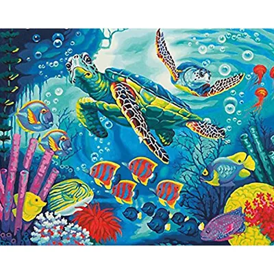 $12.85 • Buy Round 5D Full Drill Diamond Painting Sea Turtle Craft Work Handmade 40*30cm