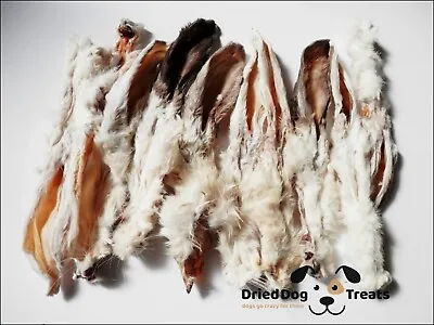 DriedDogTreats <10 Pieces >Dried FURRY Rabbit Ears For Dogs BARF Diet Raw Food • £7.99