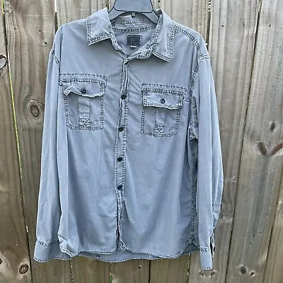Converse One Star Long Sleeve Cotton Button Up XL Gray  • $21.99