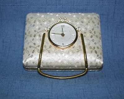 Vintage Phinney Walker Travel Alarm Clock Rhinestone Jewel Box~Works • $48