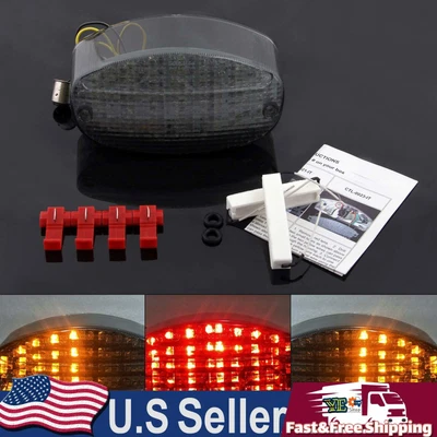 $51.29 • Buy Taillight Integrated Turn Signals For Yamaha YZF600R Vstar 650 1100 Custom Smoke