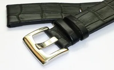 22mm BLACK Leather Band Strap 316L Heavy-Duty Buckle For MONTBLANC Timewalker • $37.90