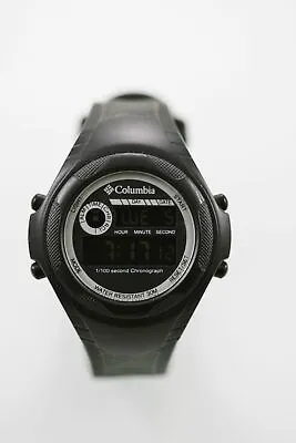 Columbia Watch Men Light Chro Alarm Date 24h Black Plastic Water Res 30m Quartz • $23.92