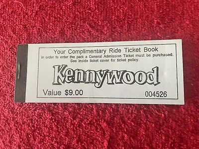 2004 KENNYWOOD PARK Complimentary Ticket Book UNUSED New Mint • $27.95