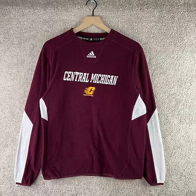 Central Michigan Chippewas Sweatshirt Mens Small Red Crewneck Adidas Embroidered • $13.22