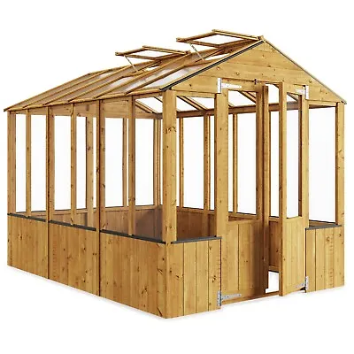 Wooden Greenhouse Garden Potting Shed Clear Glazing Double Door Mini Greenhouse • £790