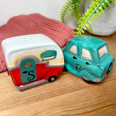 Salt And Pepper Shaker Set Car Caravan Ceramic Vehicle Novelty Cruet Pots Pair • £14.99