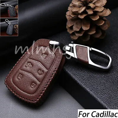 Leather Remote Key Fob Case Cover Shell Holder For Cadillac XT4 XT5 XT6 XTS CT4  • $16.50