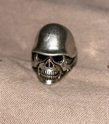 Vintage G&S 1987 Live To Ride Skull Red Eyes Biker Ring Sz 12 Horns • $25