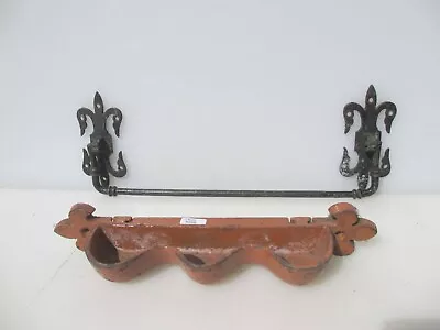 Victorian Iron Umbrella Holder Pew Pot Church Antique Iron Fleur Rail Airer Old • £41