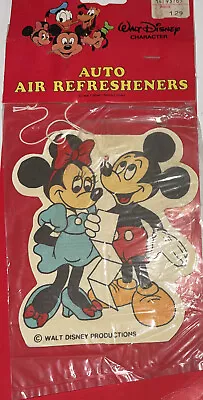 1980's Vintage Walt Disney Mickey & Minnie Mouse Car Air Freshener 5x4 • $10