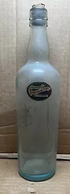 Vintage Aqua Blue Glass Virginia Dare Liquor Bottle *empty *see • $20