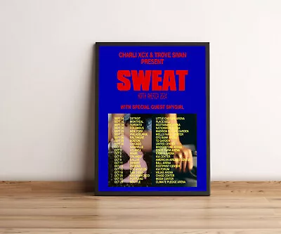 Charli XCX And Troye Sivan SWEAT North America 2024 Tour Poster • $11.99