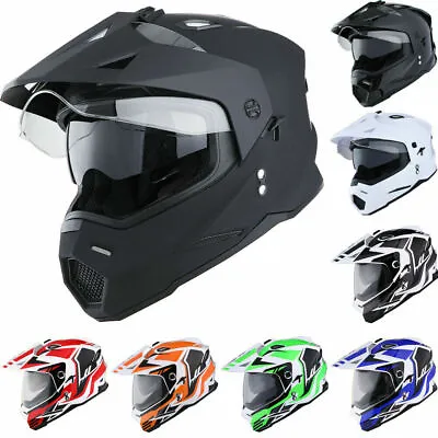 1Storm Dual Sport Motorcycle Off Road Full Face Dual Visor Helmet HF802CLS  • $64.95