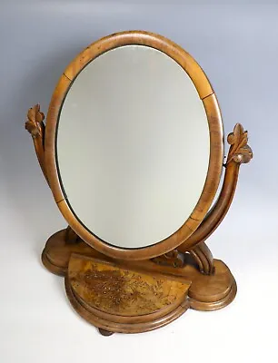 Antique Victorian Oval Mahogany And Walnut Dressing Table Mirror • £165