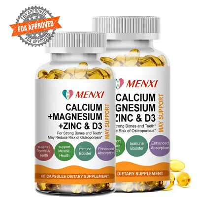 Zinc Calcium Magnesium & Vitamin D Complex Supplement 60/120 Vegetarian Tablets • $12.97