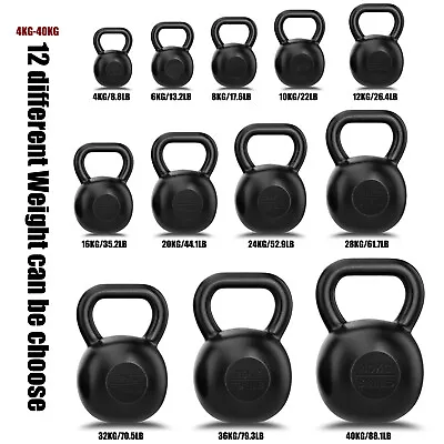 Classic Kettlebell Russian Style Solid Cast Iron 4KG To 48KG Crossfit Strength • $24.95