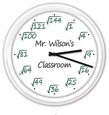 Square Root Math Teacher Classroom PERSONALIZED Wall Clock Office - GIFT • $28.95