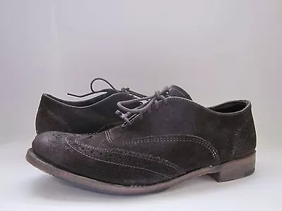 Vintage Langdon New Brogue Chocolate Suede Oxfords Men's 8.5 M • $79.99