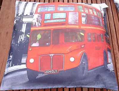 London Bus Picture Print 17 X17  Filled Cushion.100% Polyester Machine Washable • £6.99