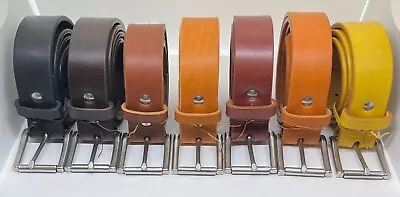 Richard Mason Belt 1.5 Inch English Bridle Leather Hypoallergenic SS Lot • $54.99