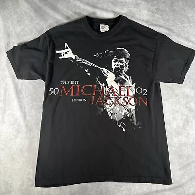 Vintage Michael Jackson Shirt Adult Large This Is It 50 London 02 Black Graphic • $19.99