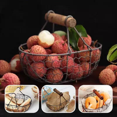 Metal Wire Egg Basket Holder Fruit Bread Container Kitchen Countertop-TQ • $11.49