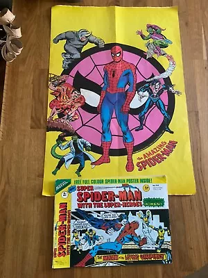 Super Spider-man With The Super Heroes #158 - Marvel Comics - 1976 - Inc Poster • £37.50