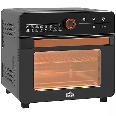 HOMCOM Air Fryer Oven 20L Countertop Mini Oven With 17 Presets 1400W Black • £79.99