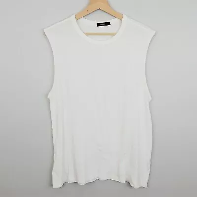 BASSIKE Womens Size 2 Or 10 White Slouch Boyfriend  Tank Top • $95