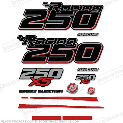 Fits Mercury Racing Optimax 250XS DFI DECAL SET 8M0121262 - Red Stripes • $164.95