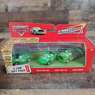 Disney Pixar Cars Chick Hicks 3-Car Gift Pack Green Fan Mia Tia * RACE-O-RAMA • $35