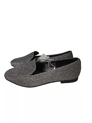 New Day Shoes Womens 7.5 Belle Slip On Loafers Silver Square Toe Studded Casual • $19.99