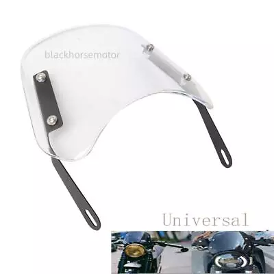 Universal Motorcycle 5-7'' Round Headlight Fairing Windshield Windscreen Clear • $19.40