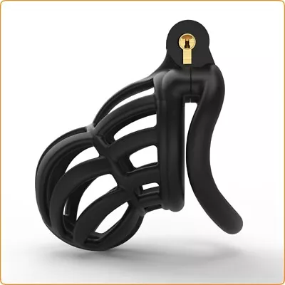 Black Narrow Resin Male Chastity Cage Device Toy • $37.60