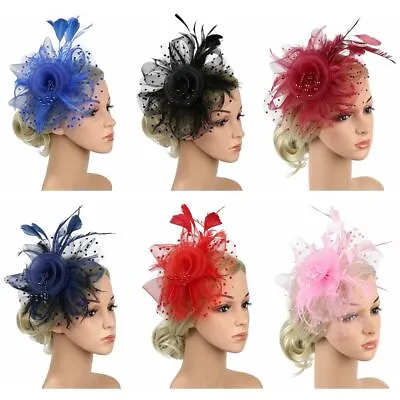 $12.50 • Buy Feathers Hair Clip Alice Headband Clip Tea Party Headband Fascinator Hat
