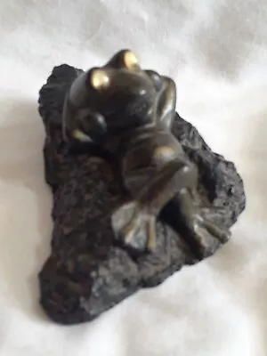 Vintage Frog Figurine Handcrafted From Coal • $9.25