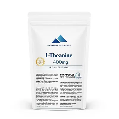 L-Theanine 400mg Vegan Friendly Capsules Reduces Stress Improves Focus And Sleep • $48.44