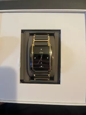 Rado Integral Diamonds Men's Ceramic Quartz Watch - Black / Gold (R20204712) • $138.50