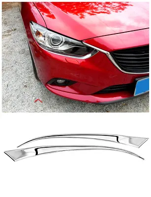 2* Chrome Front Head Light Eyebrow Cover Trim For Mazda 6 M6 / Atenza 2013-2016 • $35.99