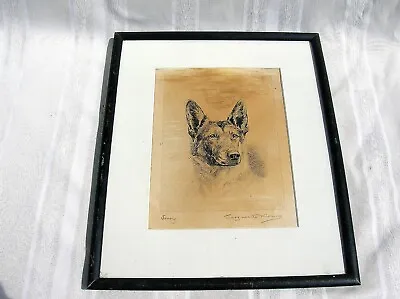 Marguerite Kirmse Early Etching  Jerry  - Last One - Best Offer! • $245