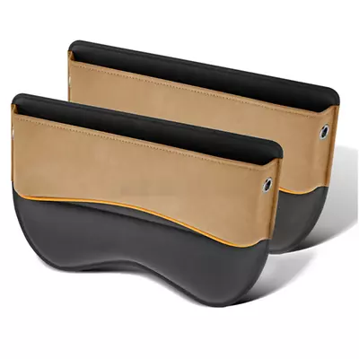 Suede Leather Car Crevice Gap Filler Storage Box Organizer Bag Pocket Pack 2Pcs • $60.39