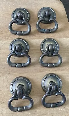 6 Vintage Brass Drawer Pulls With Screws No. YK150B • $19