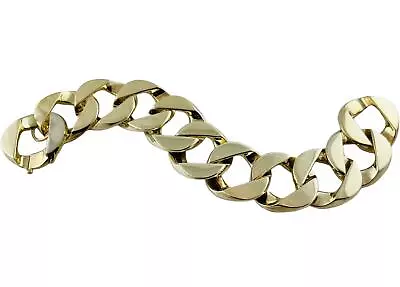 Verdura 14K Yellow Gold Classic Greta Garbo Style Gold Curb Link Bracelet #16770 • $21995