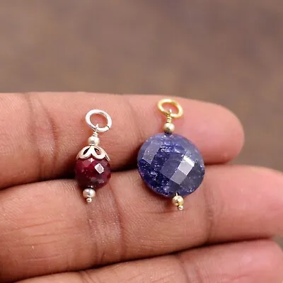 Sapphire Ruby Combo Pendant Set Handmade 925 Silver Jewelry Thanksgiving Gift • $20.51